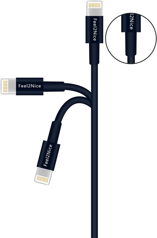 FEEL2NICE 5 Pack 10ft Charger Cord for Long 10 Foot iPhone Charging Cable/Data Sync Fast iPhone USB Charging Cable Cord Compatible with iPhone X Case/8/8 Plus/7/7 Plus/6/6s Plus/5s/5,iPad Case(Blue)