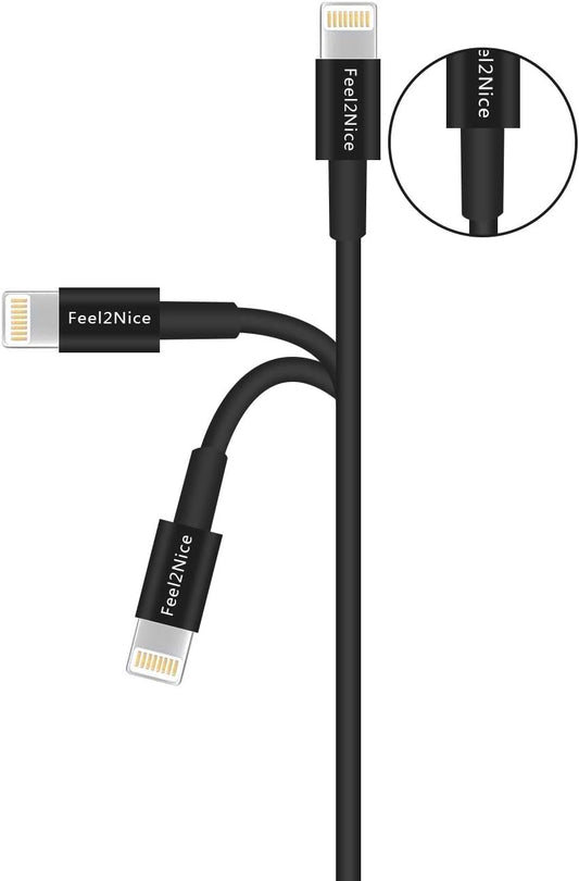 FEEL2NICE 5 Pack 10ft Charger Cord for Long 10 Foot iPhone Charging Cable/Data Sync Fast iPhone USB Charging Cable Cord Compatible with iPhone X Case/8/8 Plus/7/7 Plus/6/6s Plus/5s/5,iPad Case(Black)