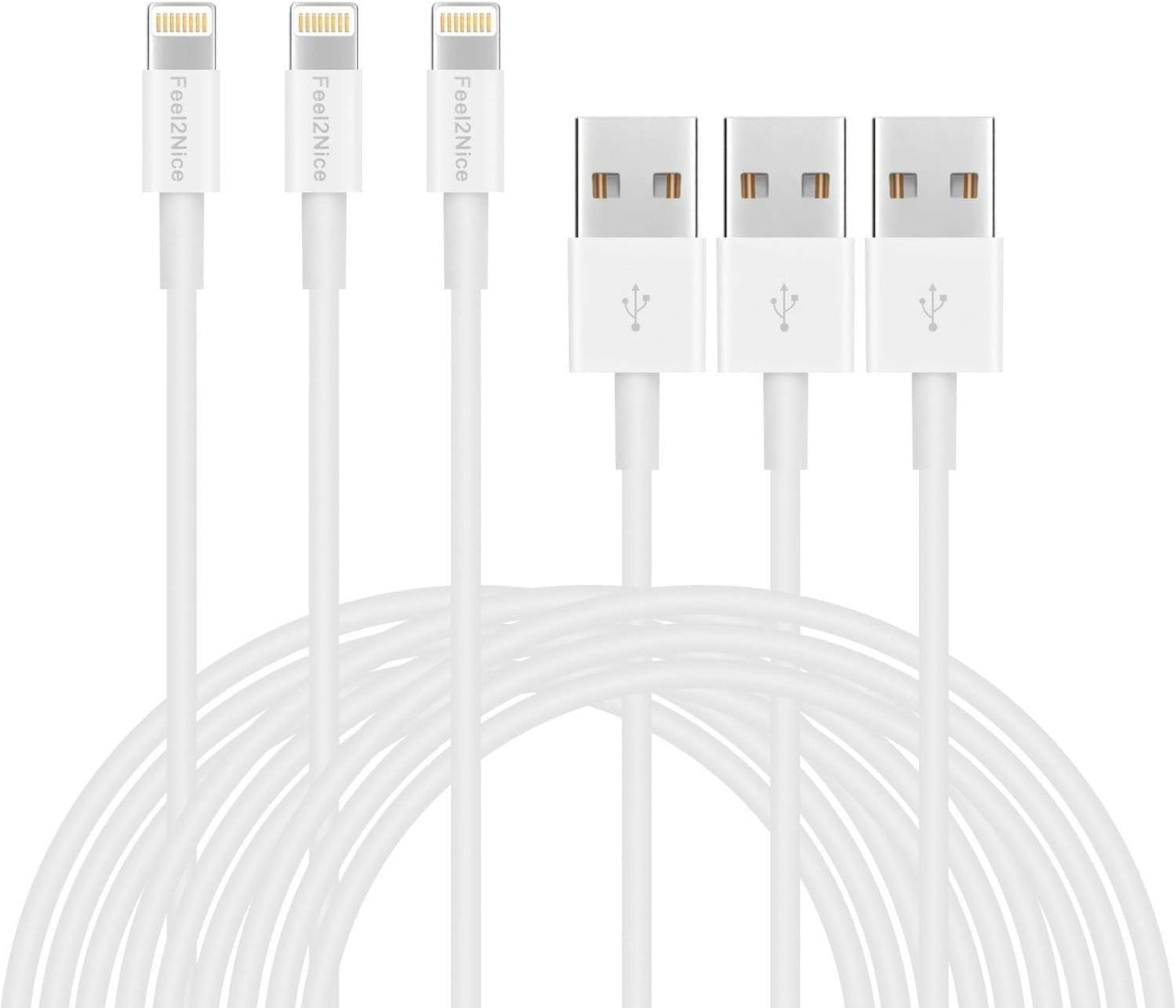 [ MFi Certified ] 5Pack 10ft iPhone Charger Cable, Long Lightning Cable 10 Foot, High Fast 10 Feet iPhone Charging Cable Cord Connector for iPhone 12 Mini 12 Pro Max 11 Pro MAX XS Xr X 6 AirPods